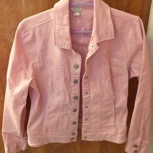 Christopher & Banks Pink Stretch Denim Jacket